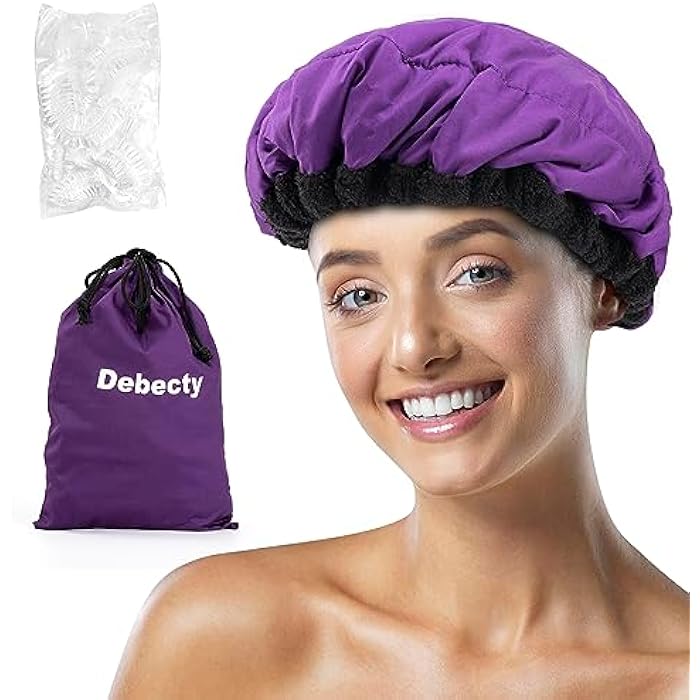 Debecty Deep Conditioning Heat Cap Microwavable Heat Cap for Steaming Hair Styling and Treatment Steam Cap Steaming Haircare Therapy (Purple) - Image 1